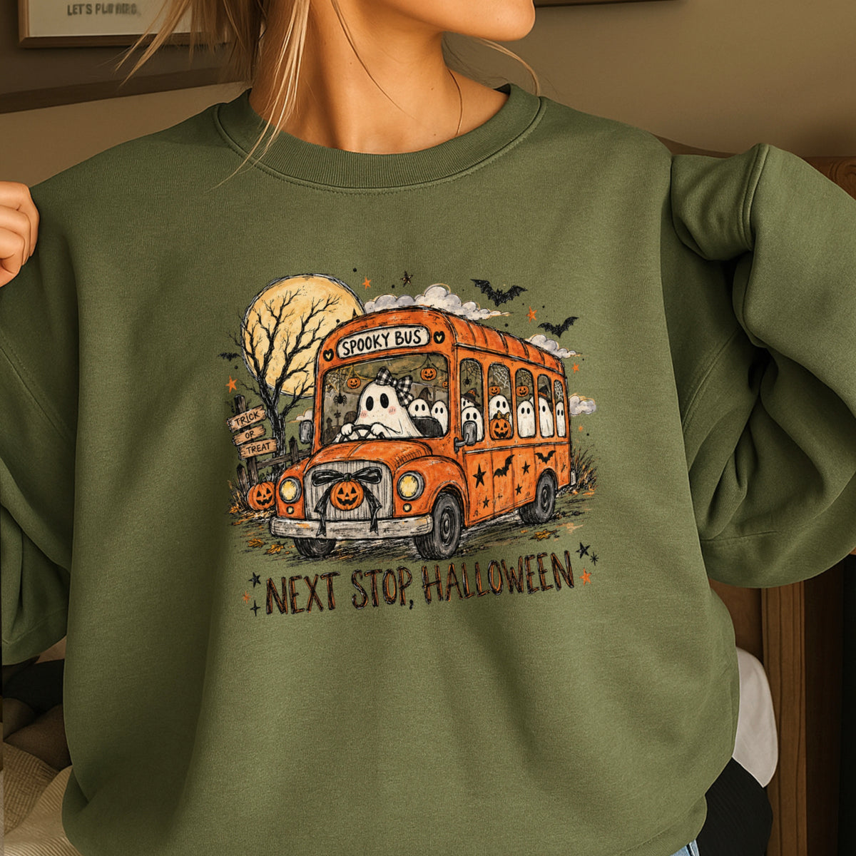 Next Stop Halloween Crewneck Sweatshirt