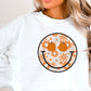 Floral  Face Pumpkin Crewneck Sweatshirt