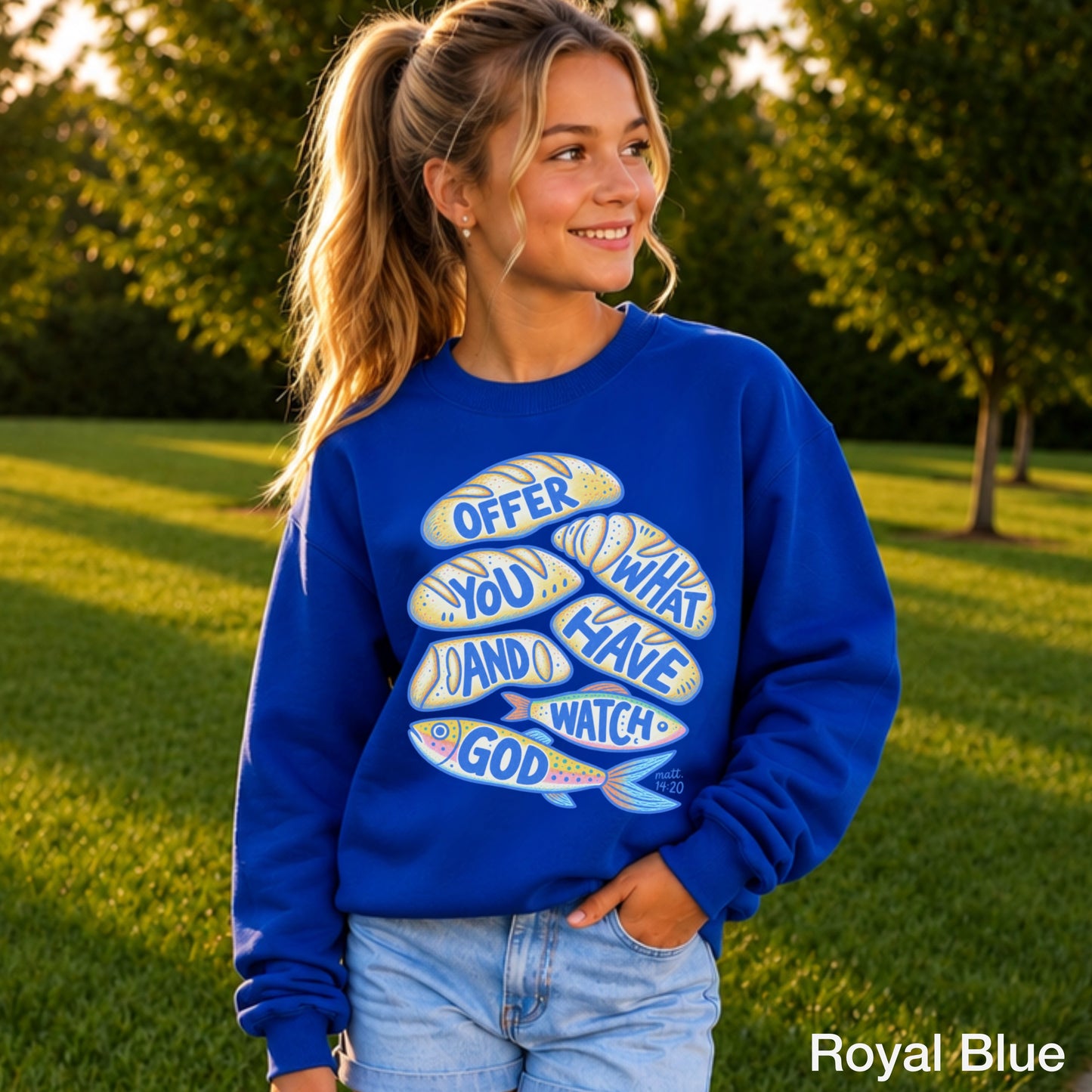 Offer What You Have And Watch God Youth Crewneck Sweatshirt