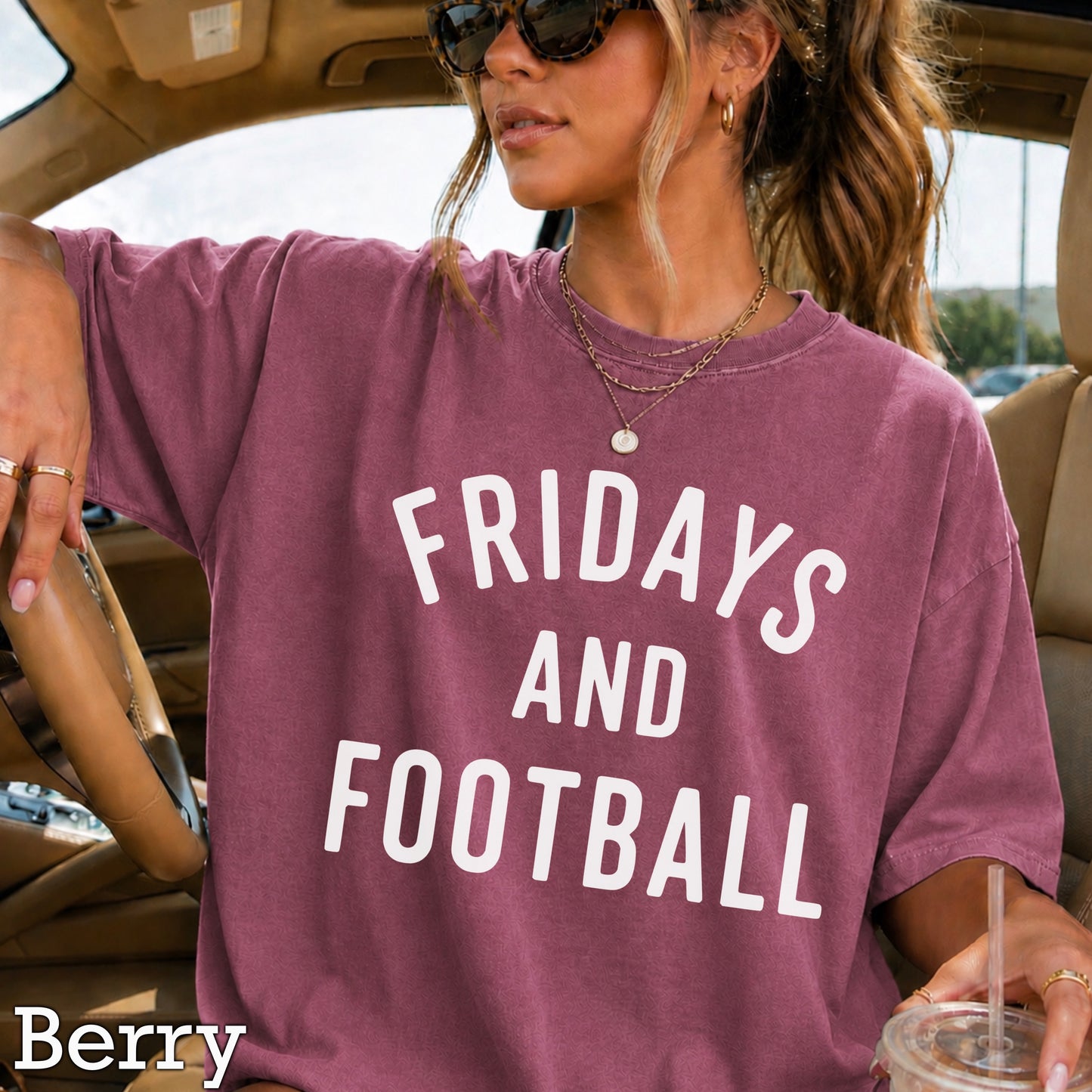 Fridays And Football Comfort Color Graphic Tee
