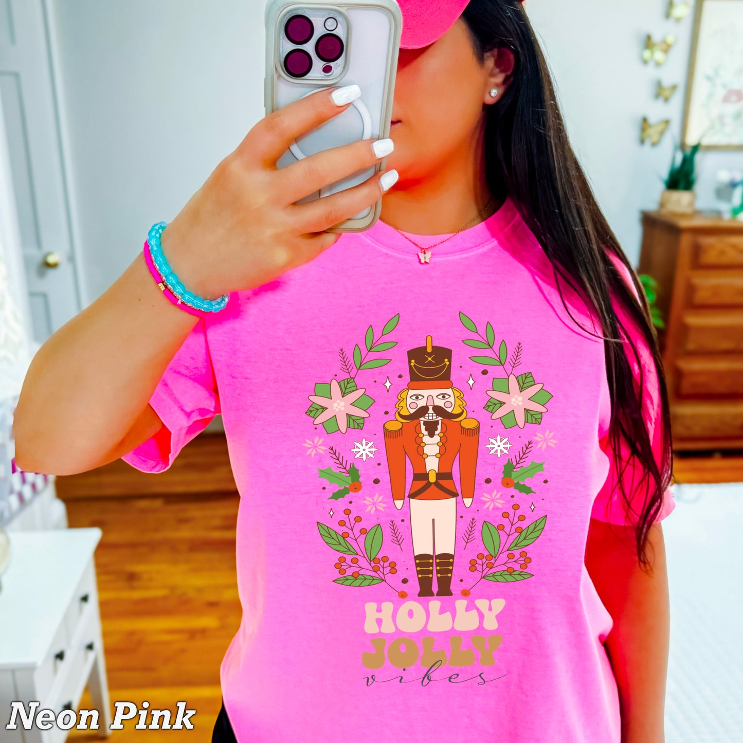 Holly Jolly Vibes Nutcracker Comfort Color Graphic Tee