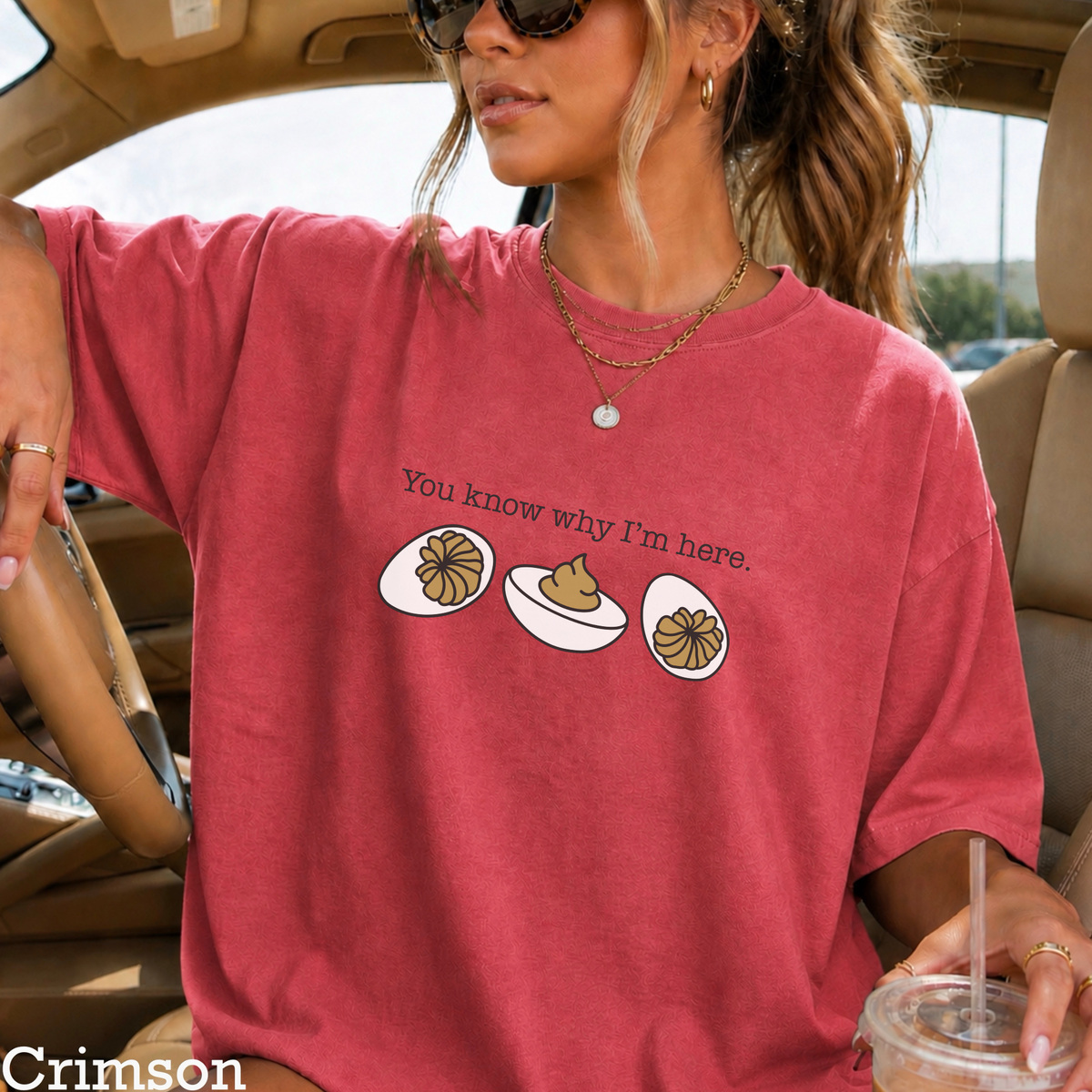 Deviled Eggs You Know Why I'm Here Comfort Color Graphic Tee