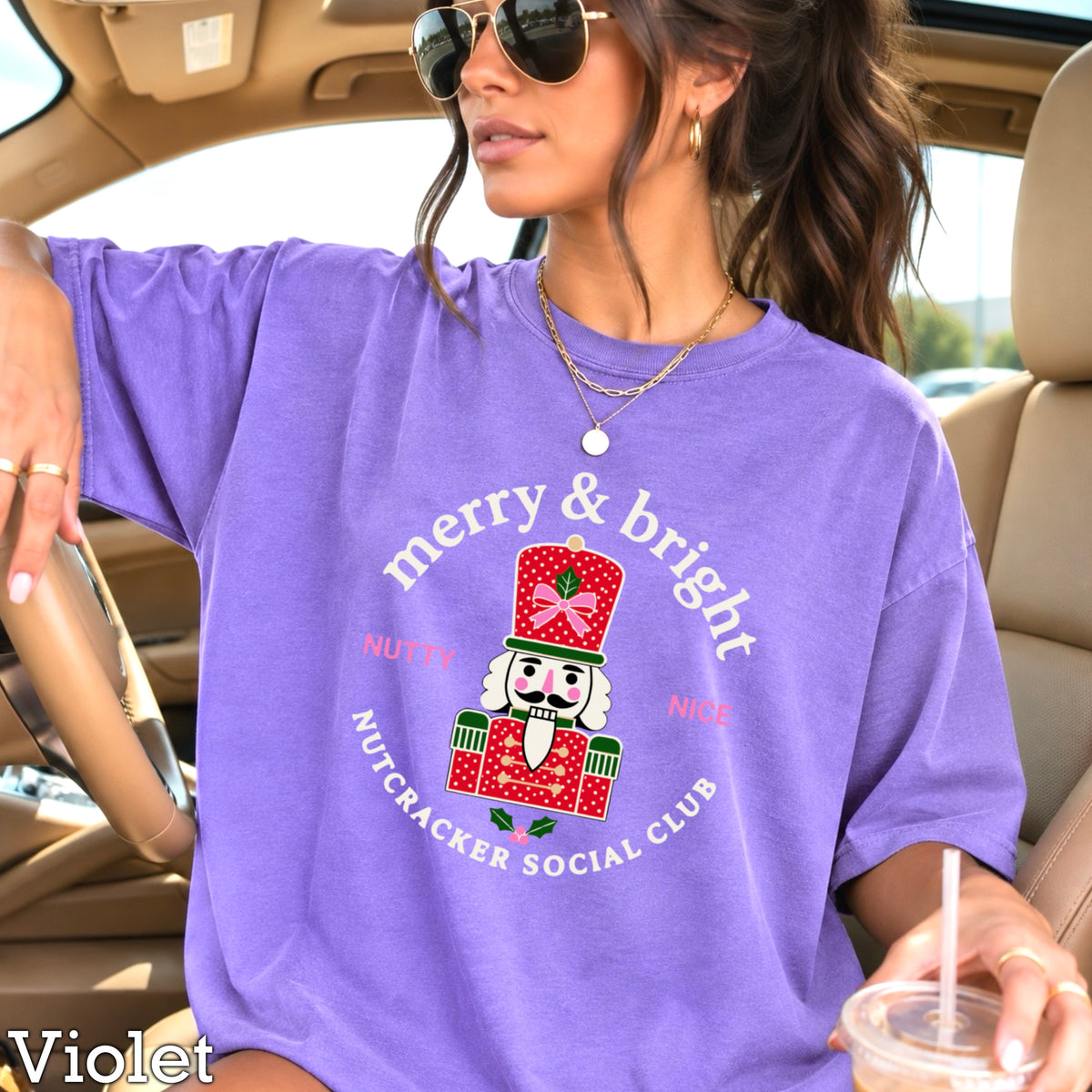 Nutcracker Social Club Christmas Comfort Color Graphic Tee
