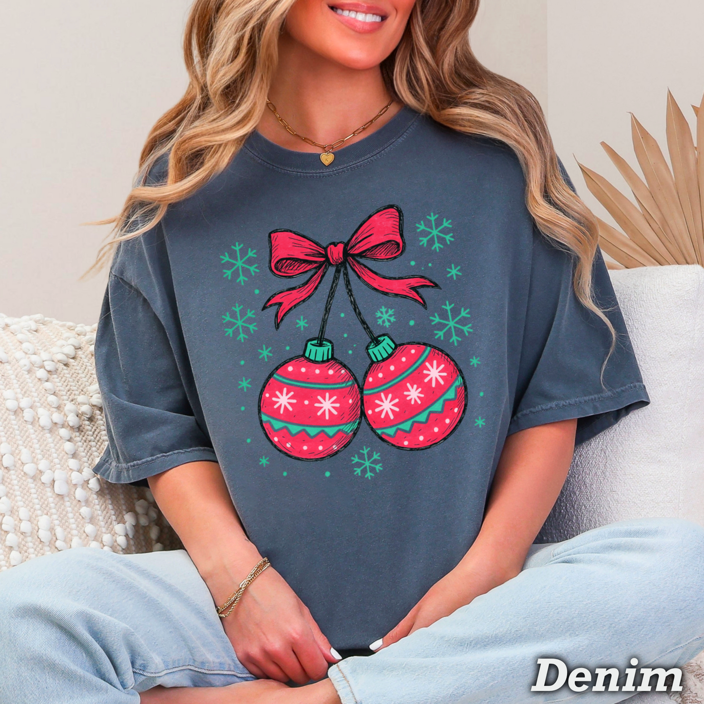 Christmas Cherries Comfort Color Graphic Tee