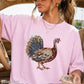 Faux Rhinestone Turkey Comfort Color Graphic Tee