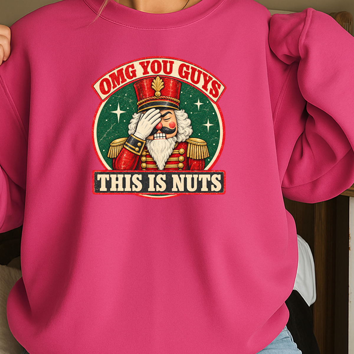 OMG You Guys This Is Nuts Christmas Crewneck Sweatshirt