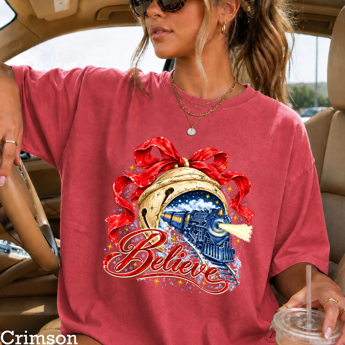 Believe Christmas Comfort Color Graphic Tee