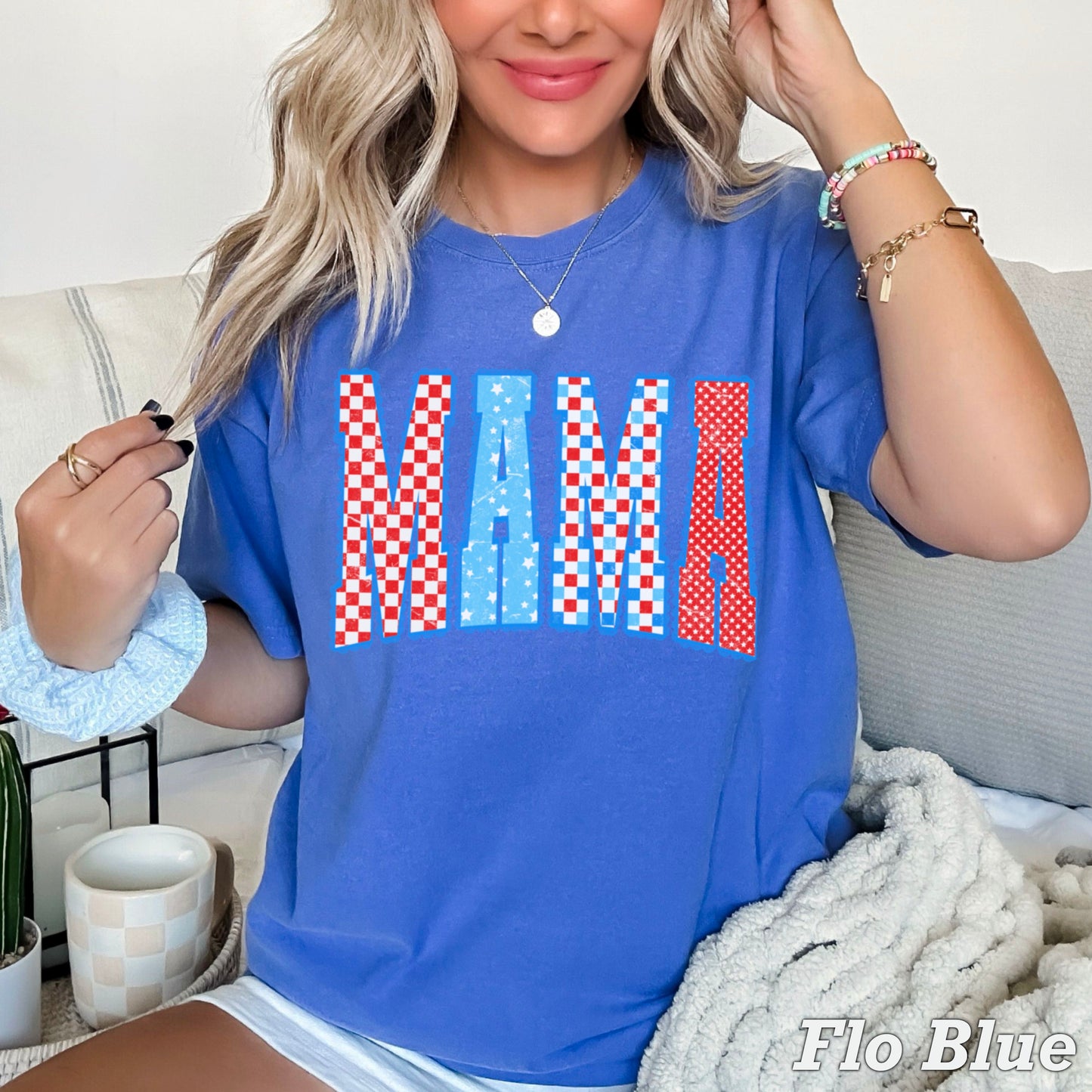 Mama Patriotic Comfort Color Graphic Tee