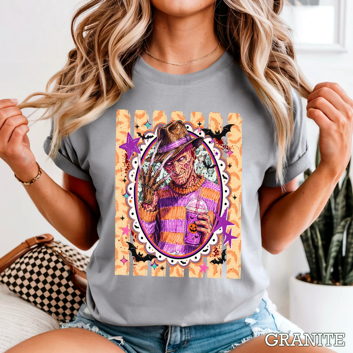 Horror Film Character Halloween Comfort Color Graphic Tee