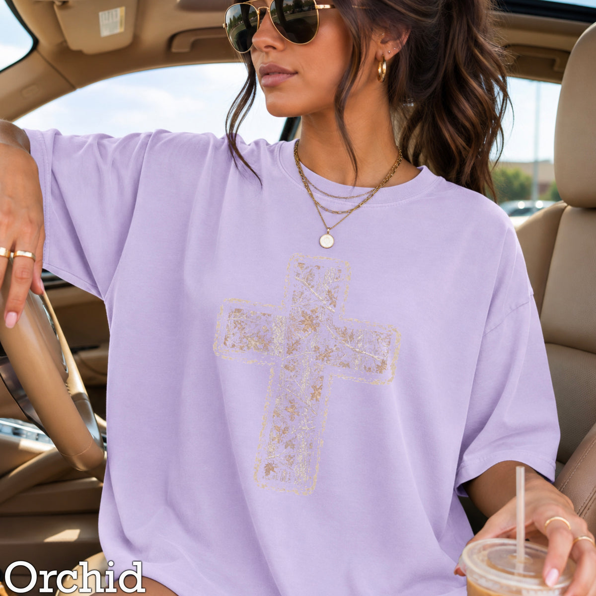 Camo Cross Christian Comfort Color Graphic Tee