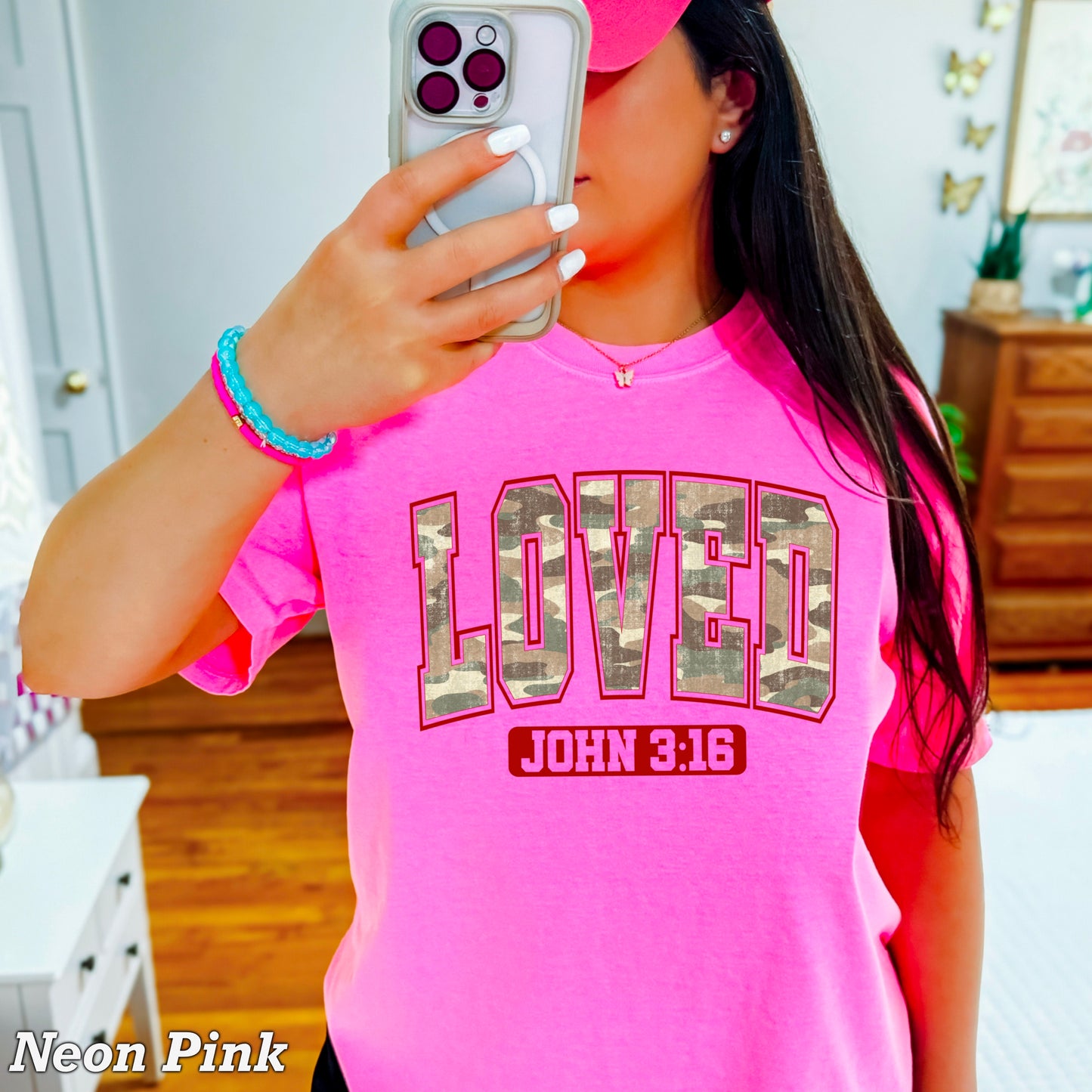 Camo John 3:16 Valentine’s Day Comfort Color Graphic Tee