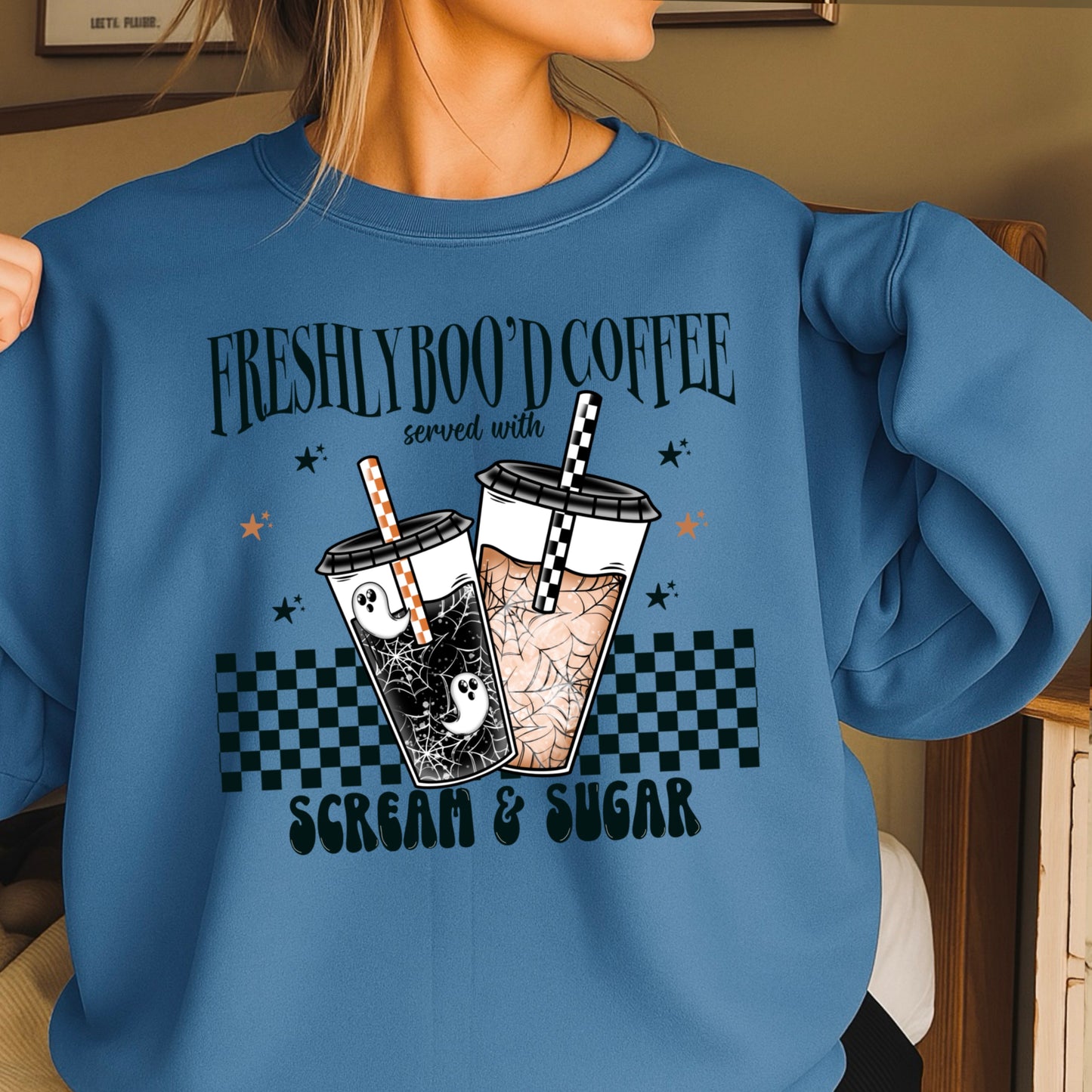 Freshly Boo’d Coffee Halloween Crewneck Sweatshirt