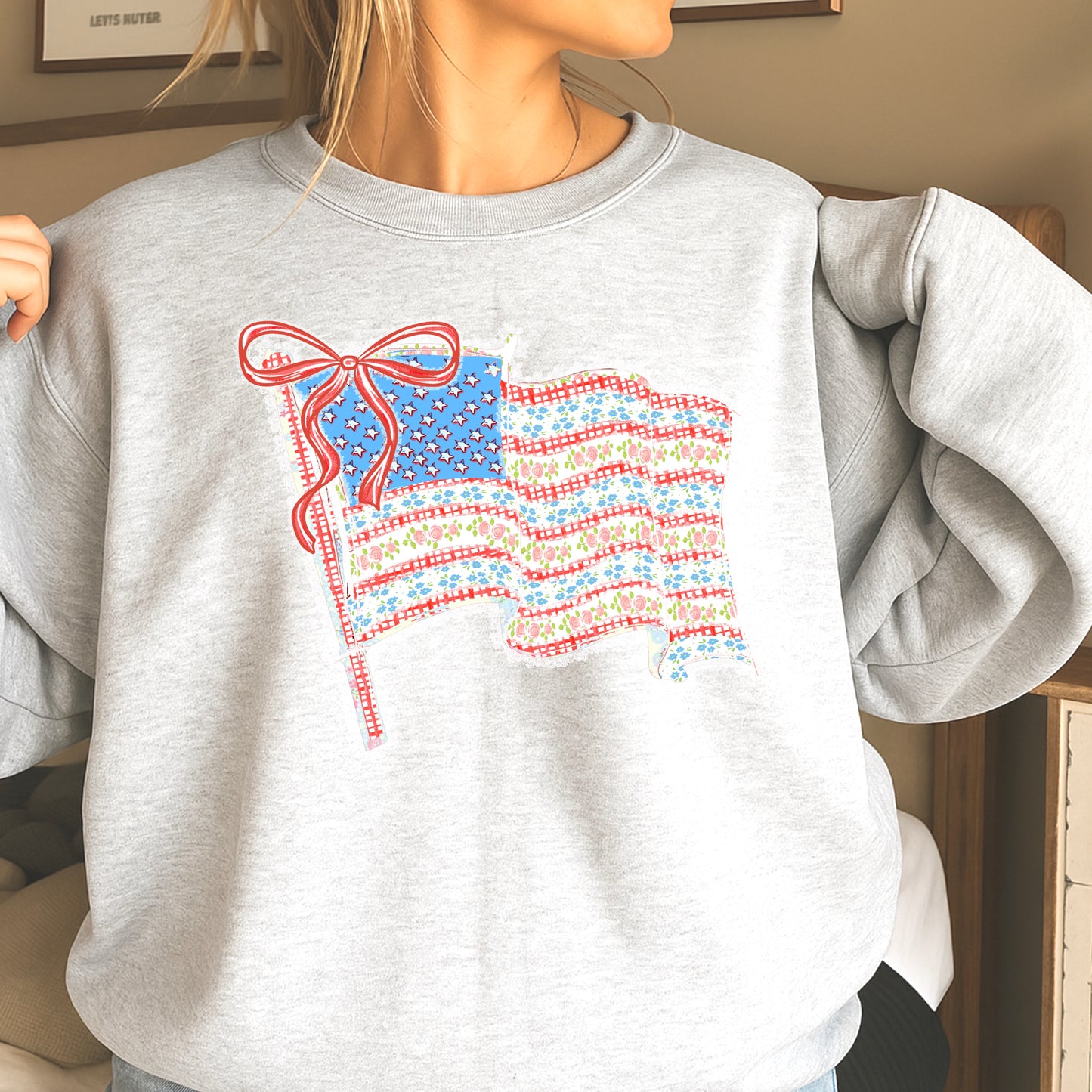 American Lace Flag Crewneck Sweatshirt