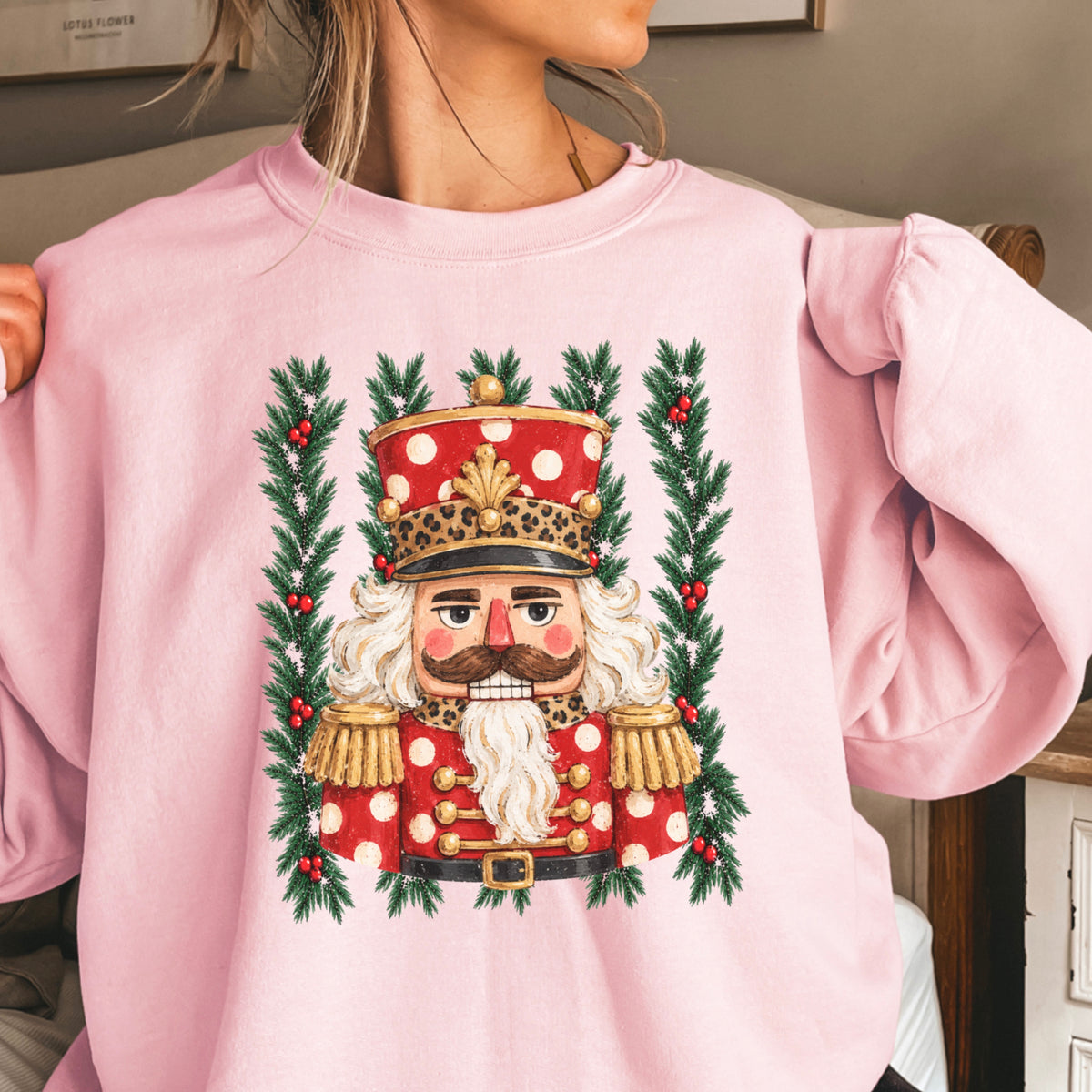 Preppy Nutcracker Christmas Crewneck Sweatshirt