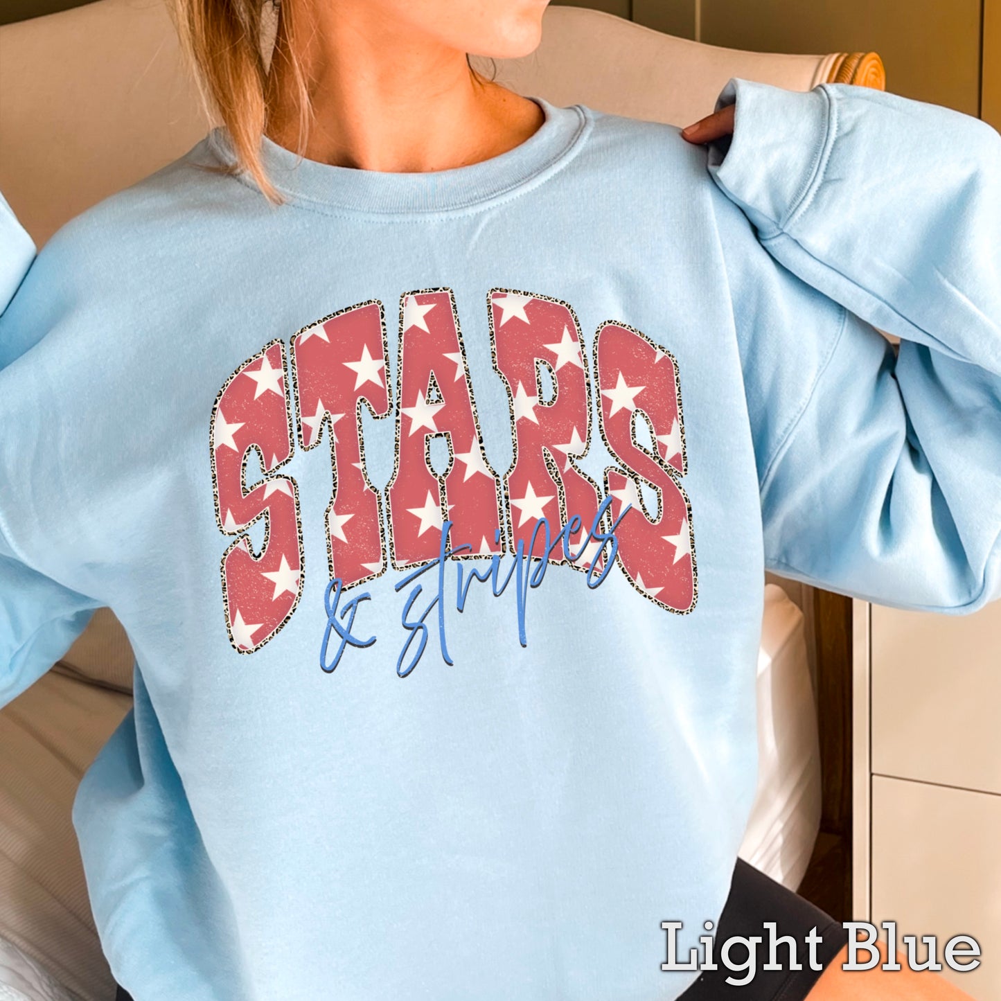 Stars & Stripes July4th Crewneck Sweatshirt