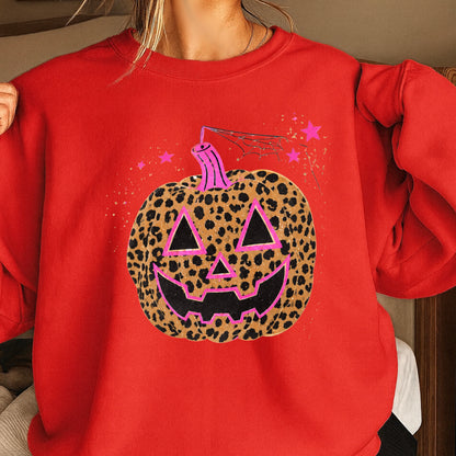 Leopard Pumpkin Halloween Crewneck Sweatshirt