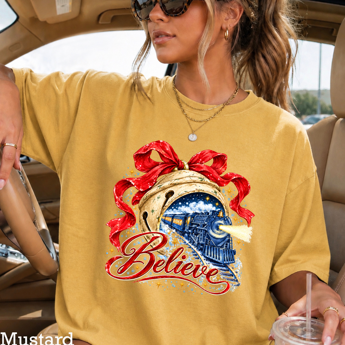 Believe Christmas Comfort Color Graphic Tee