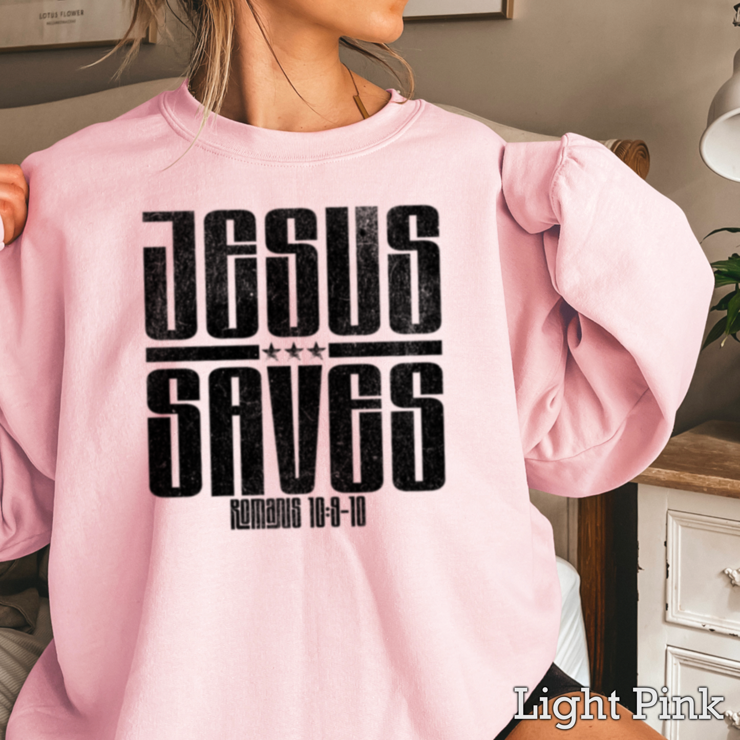 Jesus Saves Graphic Crewneck Sweatshirt