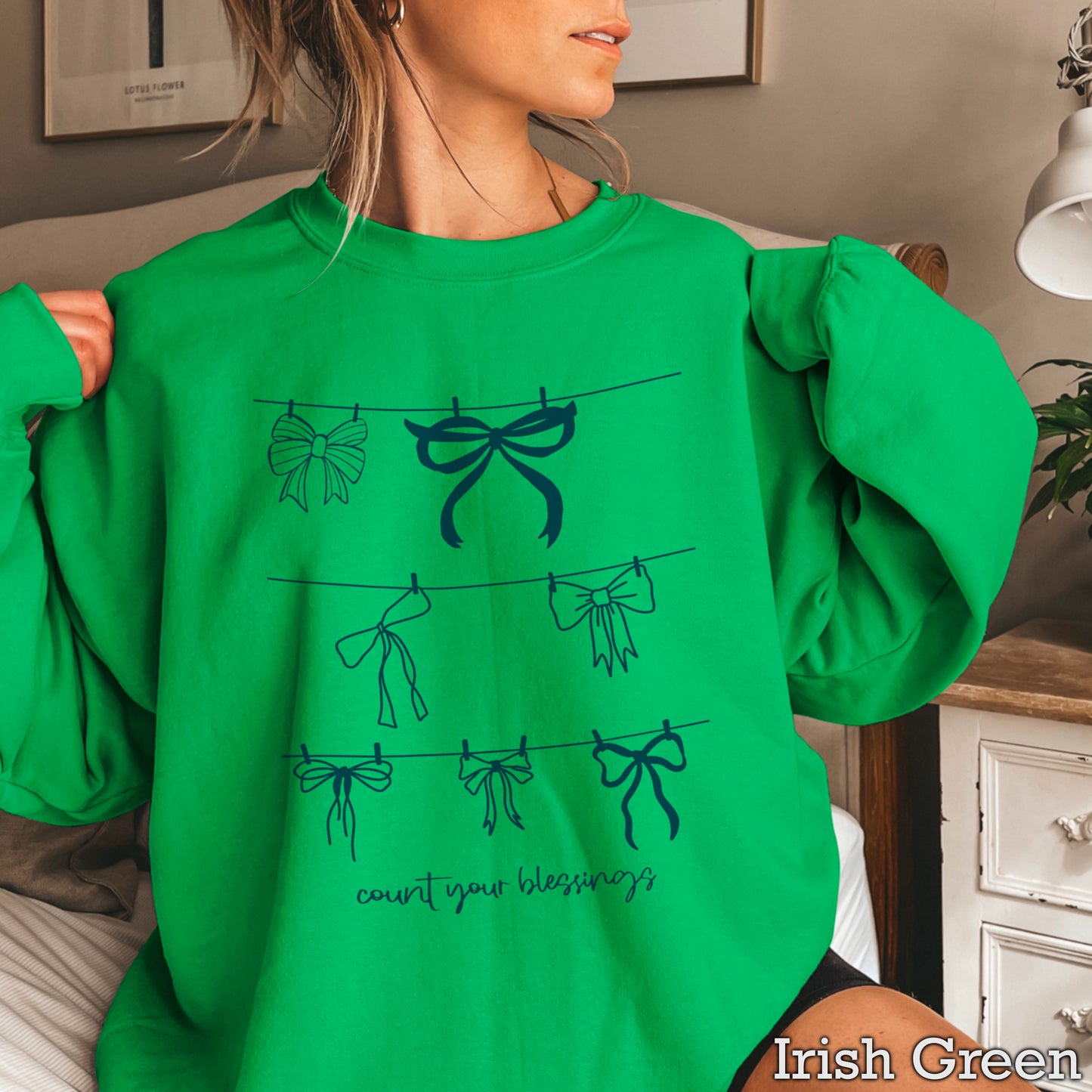 Count Your Blessings Christian Crewneck Sweatshirt