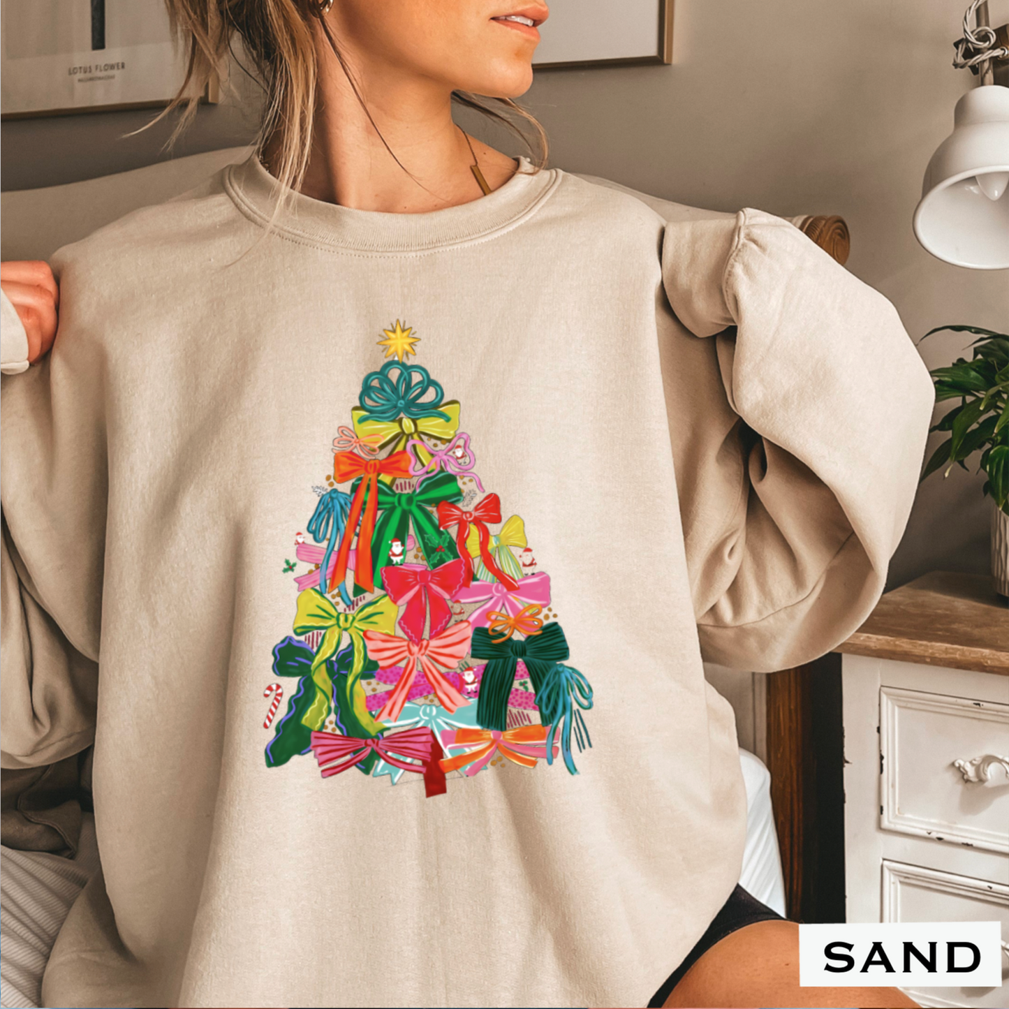 Bow Christmas Tree Crewneck Sweatshirt