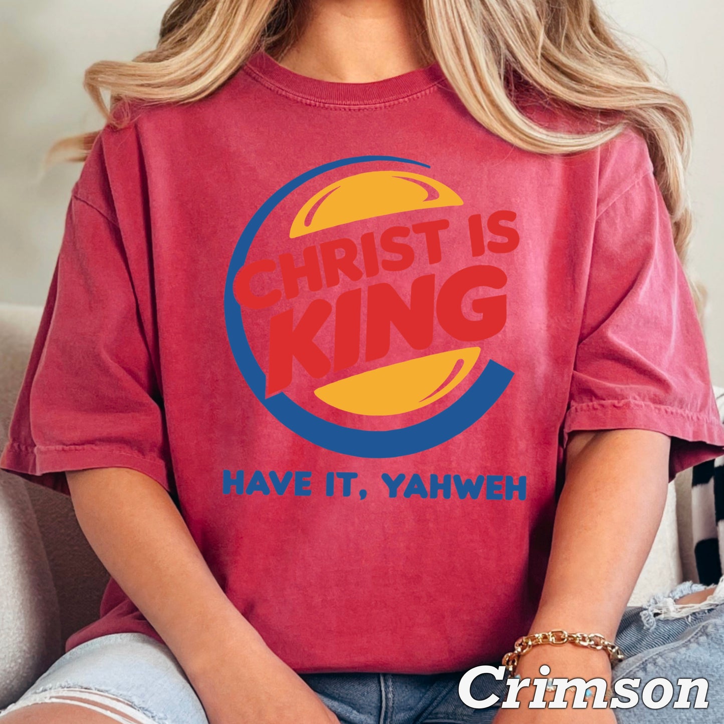 Christ Is King Christian Comfort Color Graphic Tee