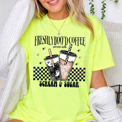 Freshly Boo’d Coffee Halloween Comfort Color Graphic Tee