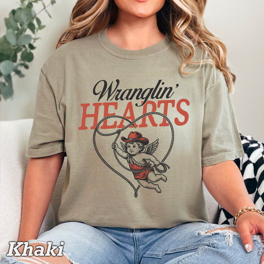 Wranglin Hearts Valentine’s Day Comfort Color Graphic Tee