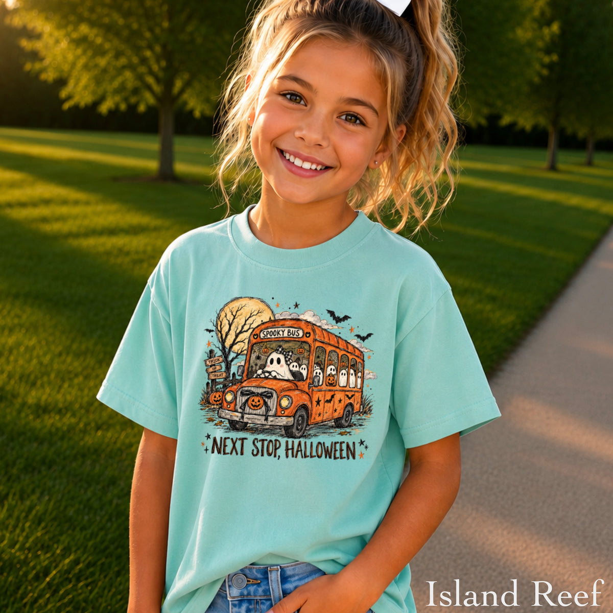 Next Stop Halloween Youth Comfort Color T-Shirt