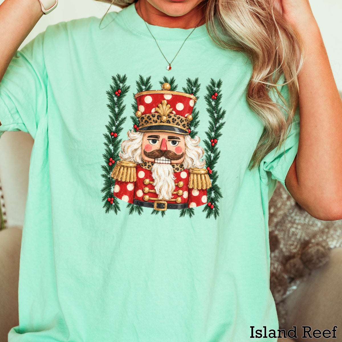 Preppy Nutcracker Christmas Comfort Color Graphic Tee