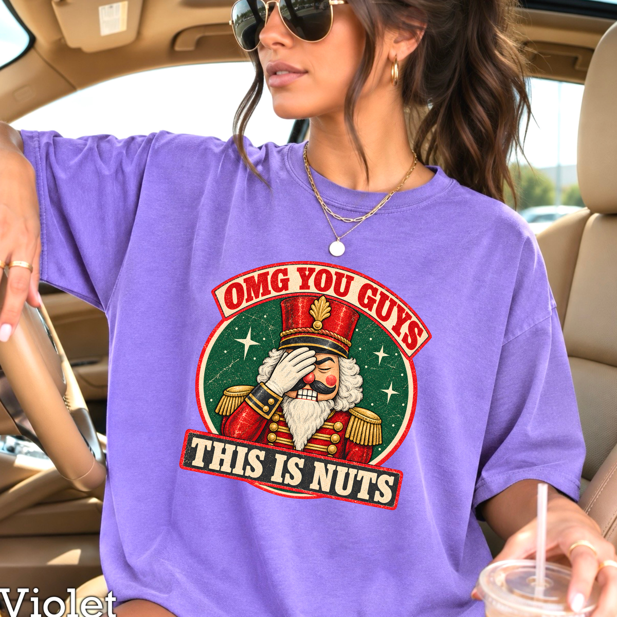 OMG You Guys This Is Nuts Christmas Comfort Color Graphic Tee