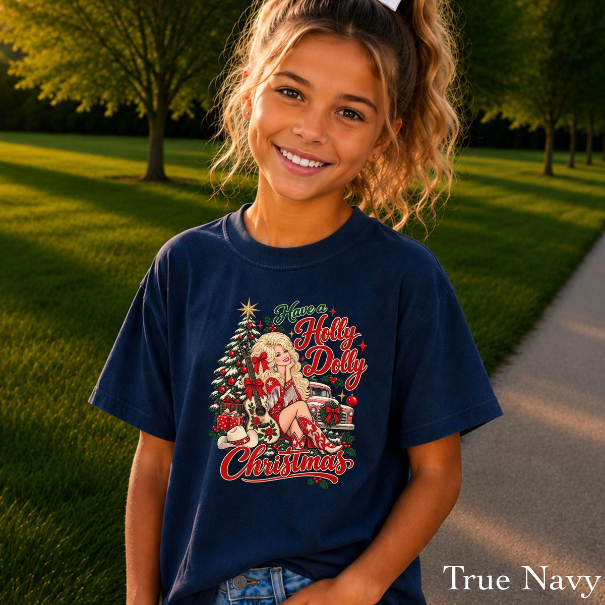 Have A Holly Christmas Youth Comfort Color T-Shirt
