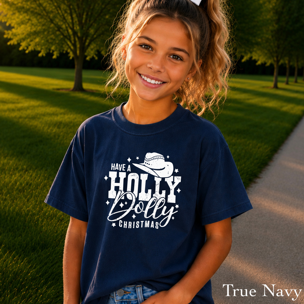 Have A Holly Christmas Youth Comfort Color T-Shirt