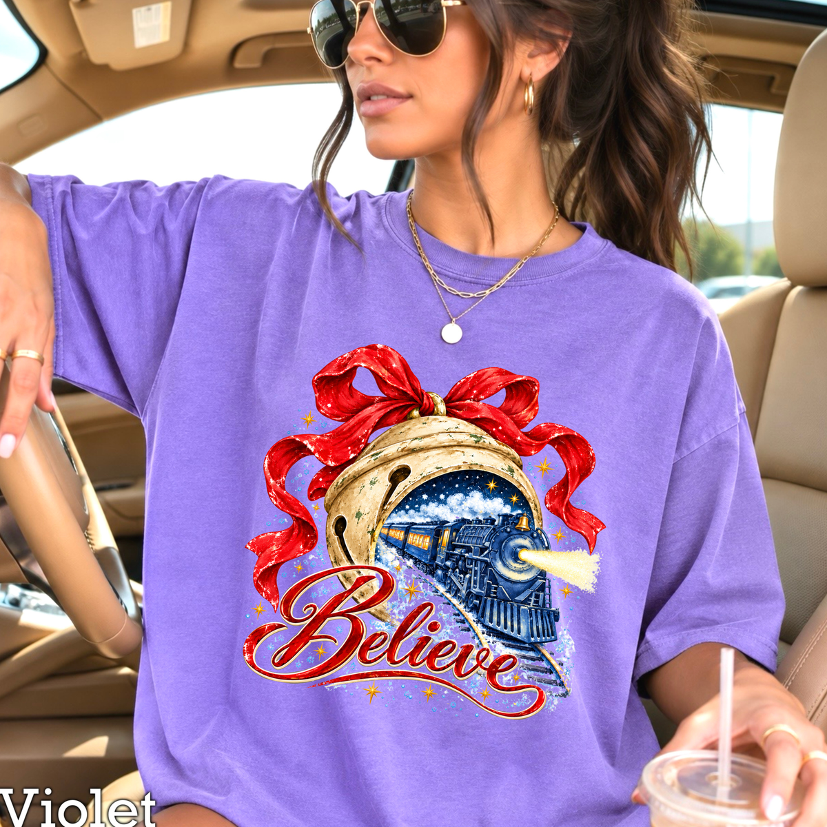 Believe Christmas Comfort Color Graphic Tee