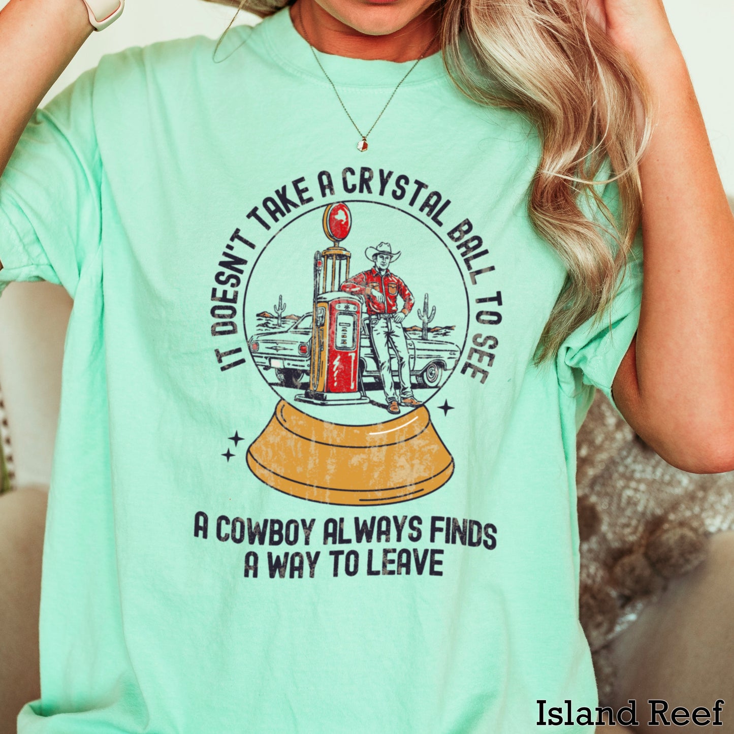 A Cowboy Finds A Way To Leave Western Comfort Color Graphic Tee