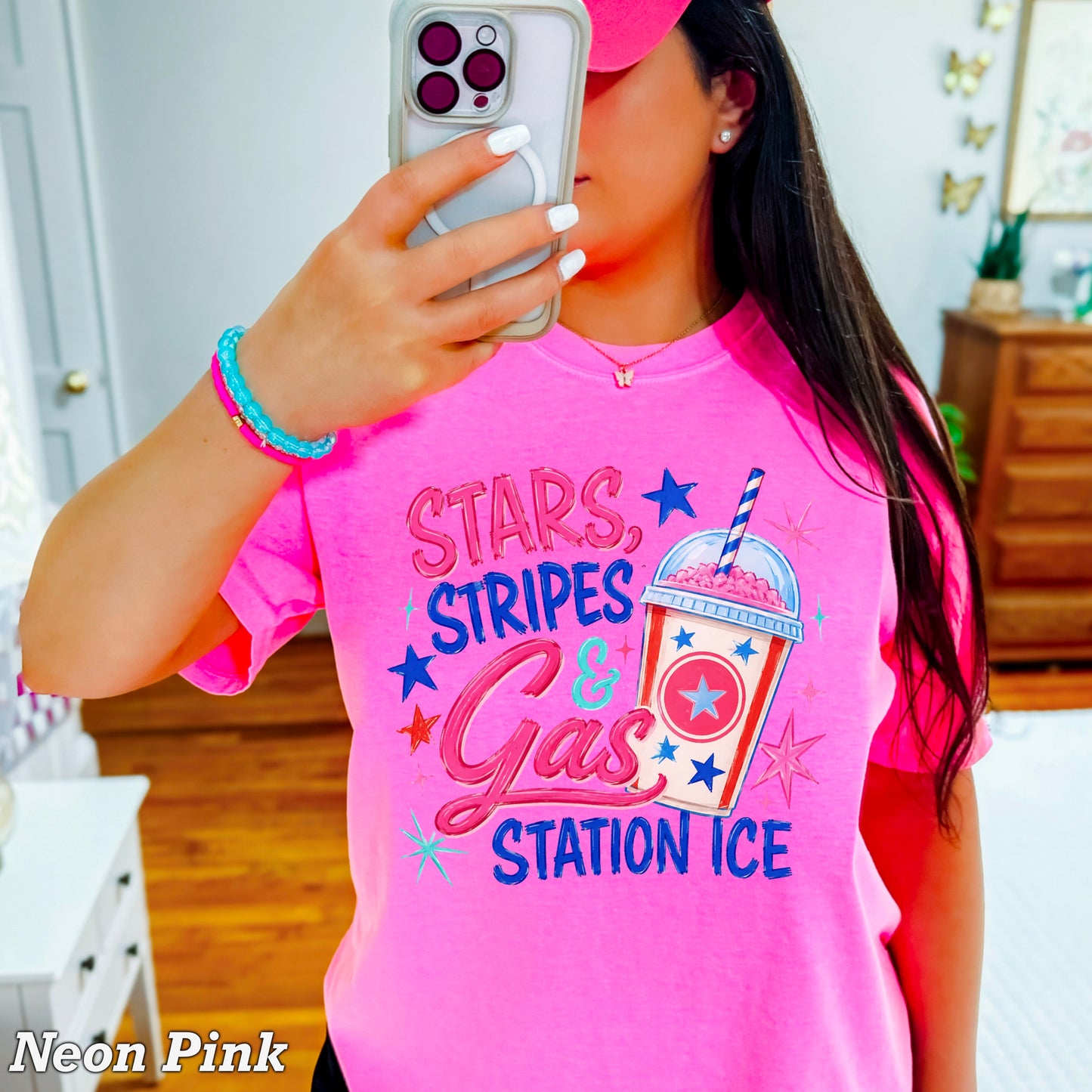 Stars Stripes & Gas Station Ice Comfort Color Graphic Tee