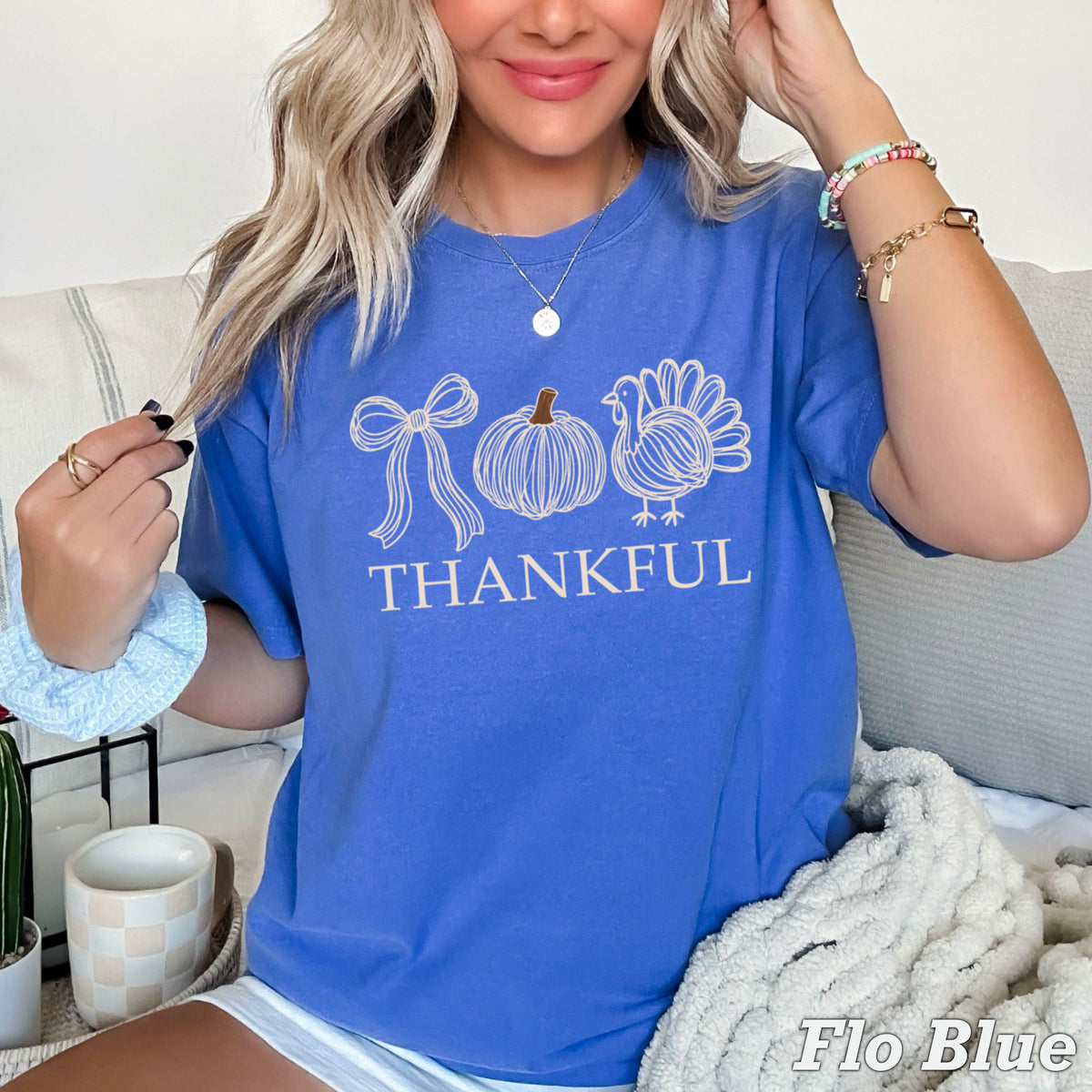 Thankful Thanksgiving Comfort Color Graphic Tee