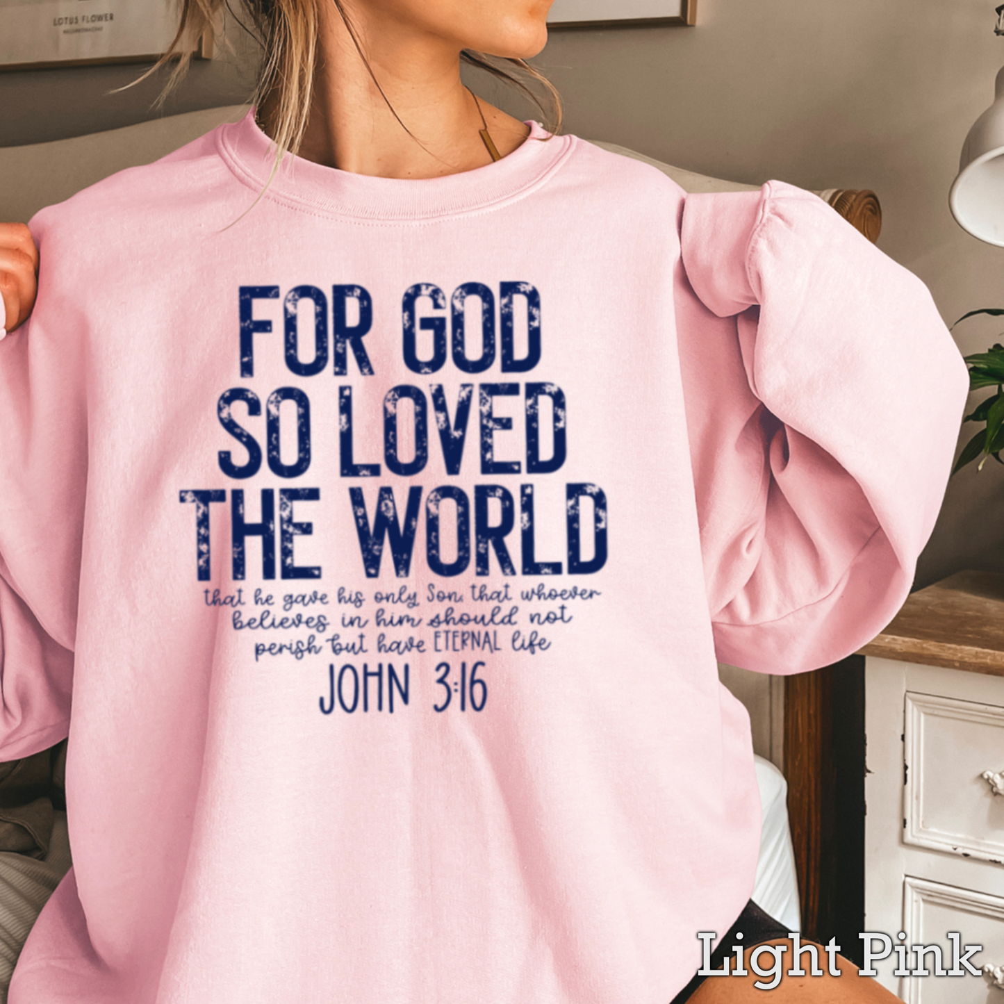 For God So Loved The World Graphic Crewneck Sweatshirt