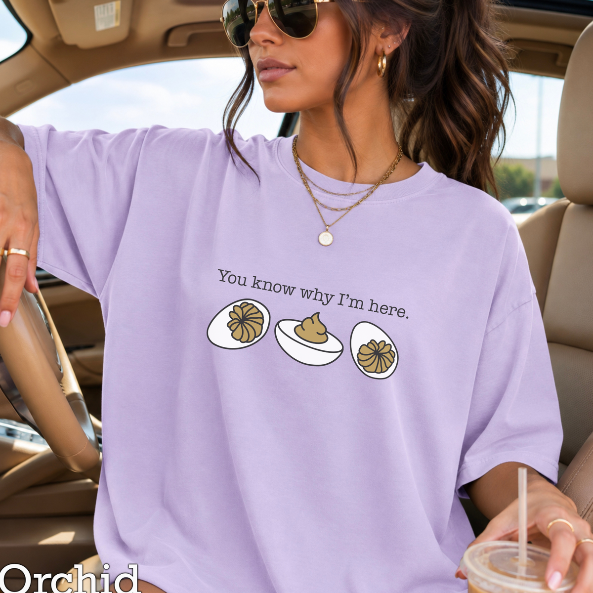 Deviled Eggs You Know Why I'm Here Comfort Color Graphic Tee