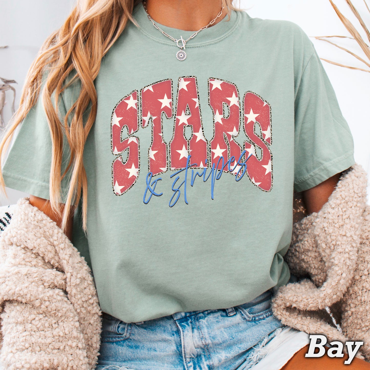 Stars & Stripes July 4th Comfort Color Graphic Tee