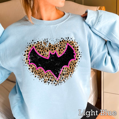 Leopard Bat Halloween Crewneck Sweatshirt