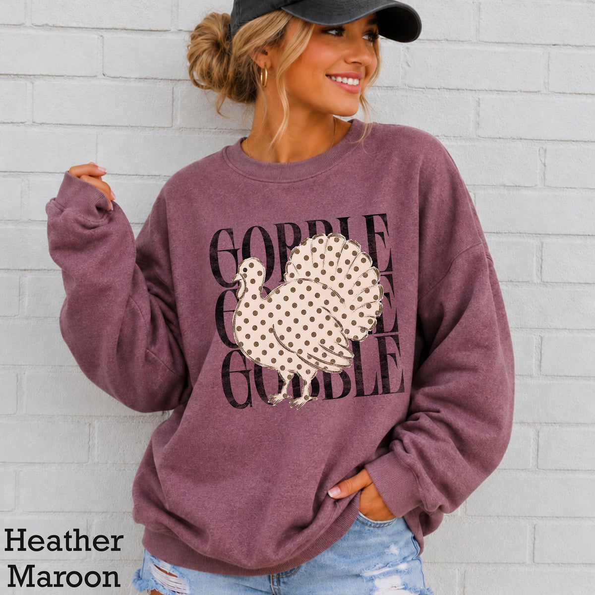 Gobble Thanksgiving Crewneck Sweatshirt