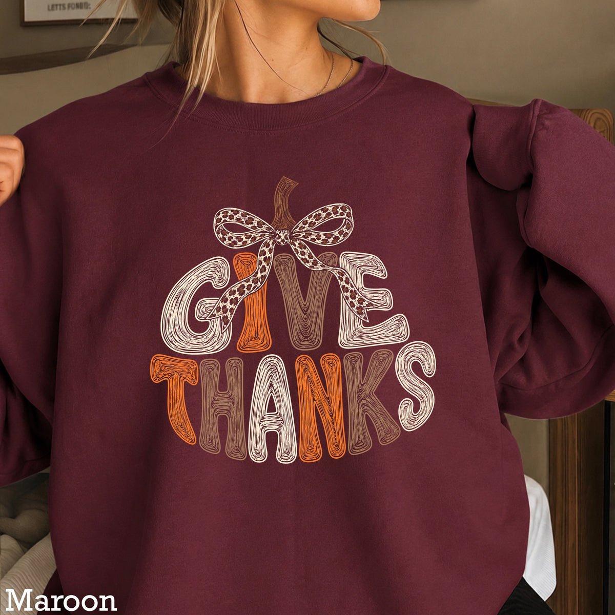 Give Thanks Thanksgiving Crewneck Sweatshirt
