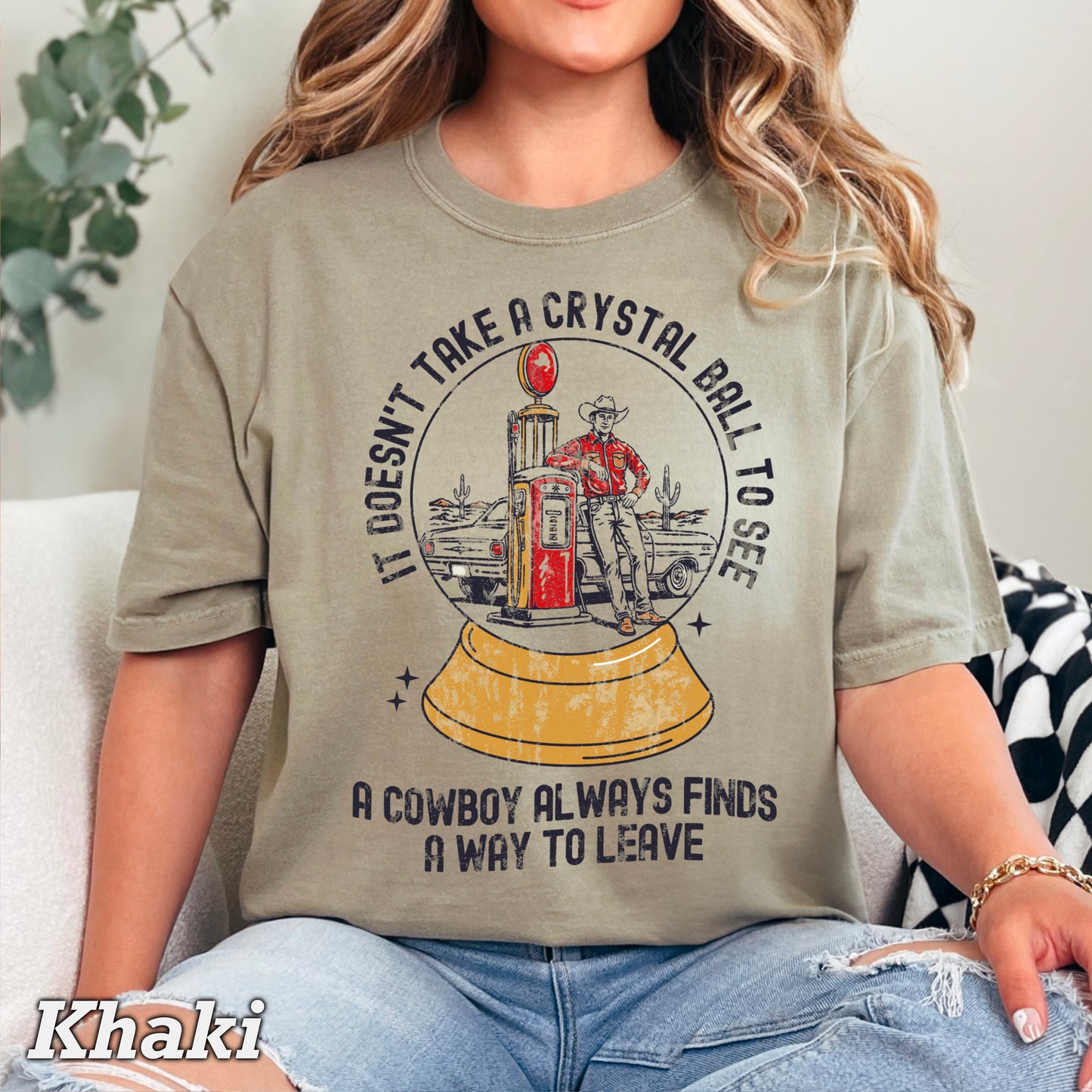 A Cowboy Finds A Way To Leave Western Comfort Color Graphic Tee