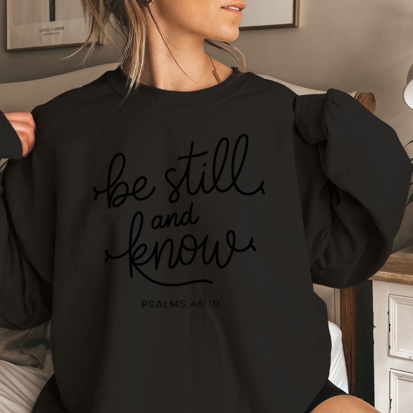 Be Still And Know Graphic Crewneck Sweatshirt
