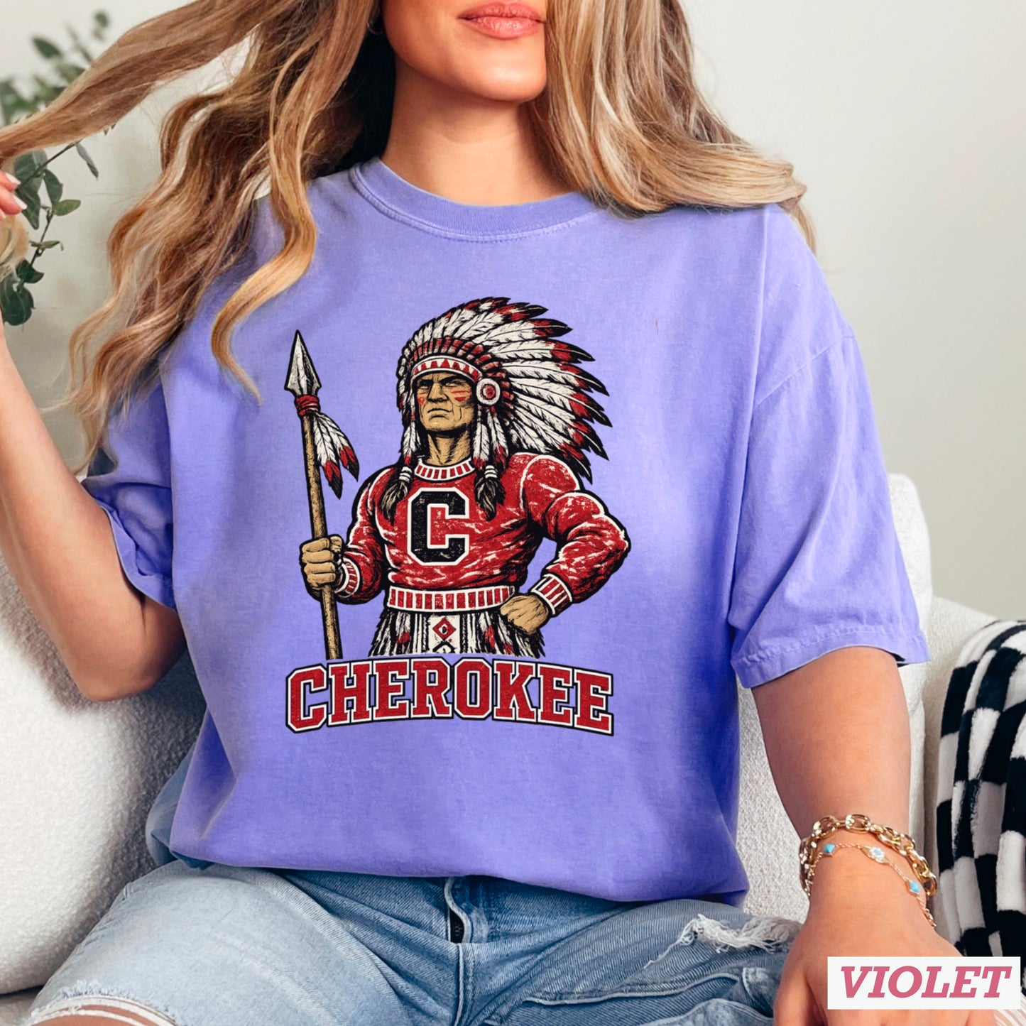 Cherokee Warriors Comfort Color Graphic Tee