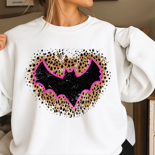 Leopard Bat Halloween Crewneck Sweatshirt