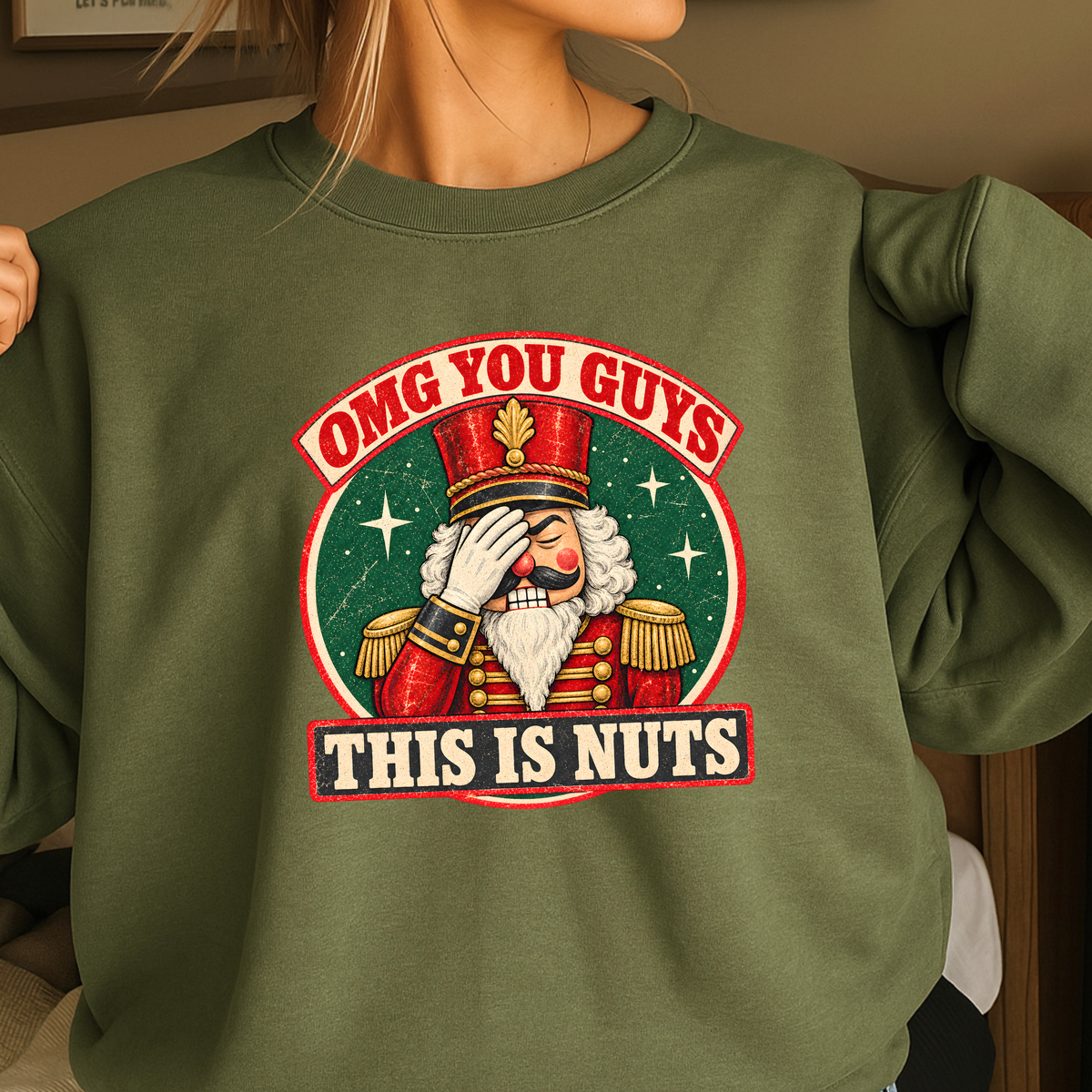 OMG You Guys This Is Nuts Christmas Crewneck Sweatshirt