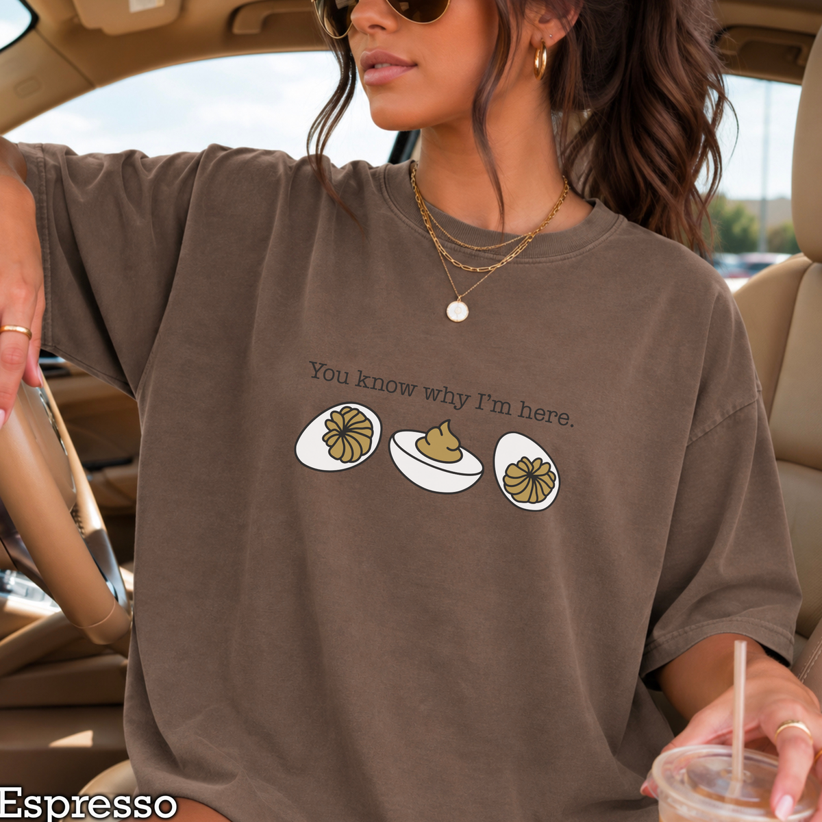 Deviled Eggs You Know Why I'm Here Comfort Color Graphic Tee