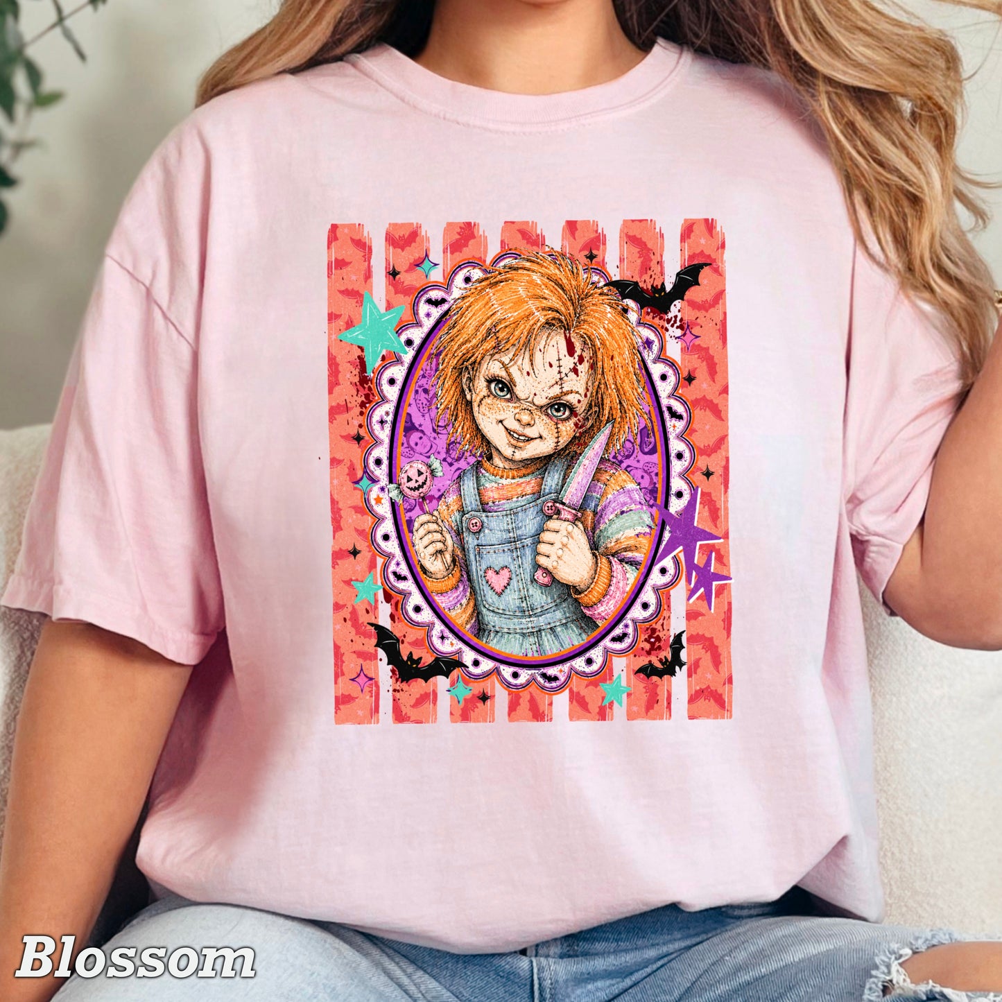 Horror Film Character Halloween Comfort Color Graphic Tee