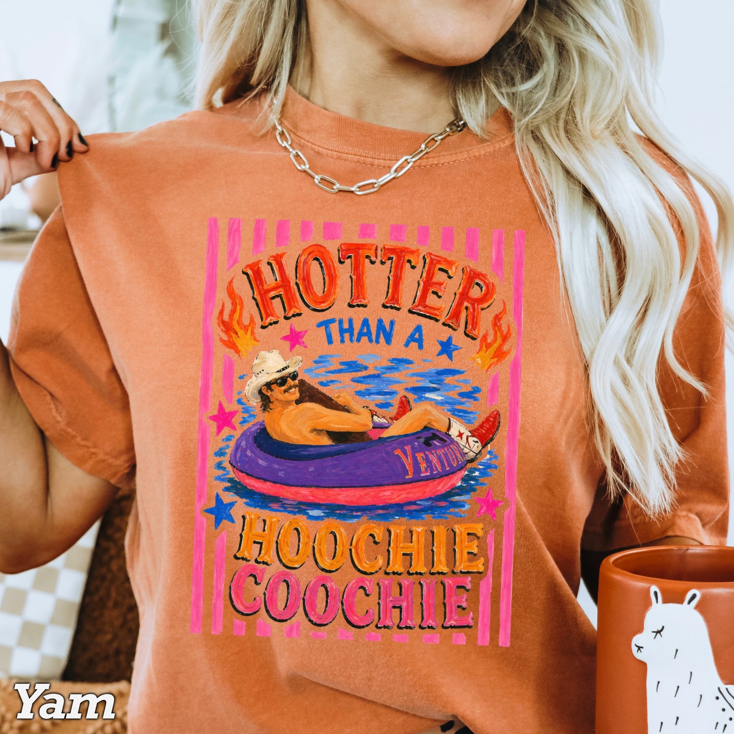 Hotter Than A Hoochie Coochie Comfort Color Graphic Tee